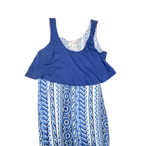 'I'm in Love with Derek' Blue Geometric Maxi Dress - Size L - Picture 6 of 8